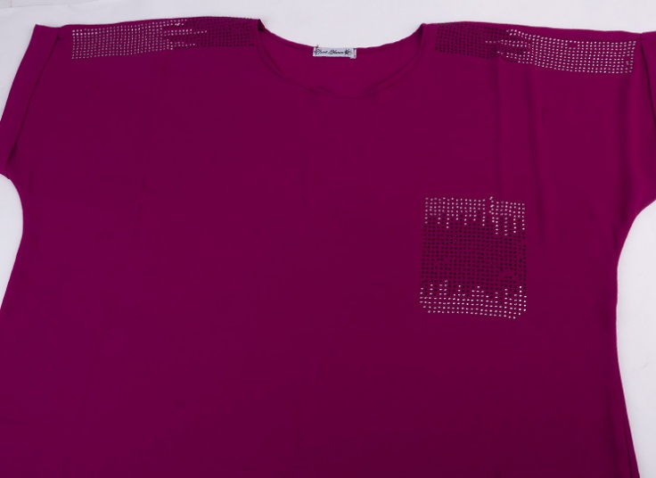 تیشرت حریر کرپ سایز بزرگ jewelled