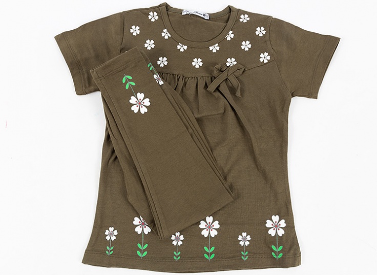 تیشرت شلوار دخترانه طرح گل
