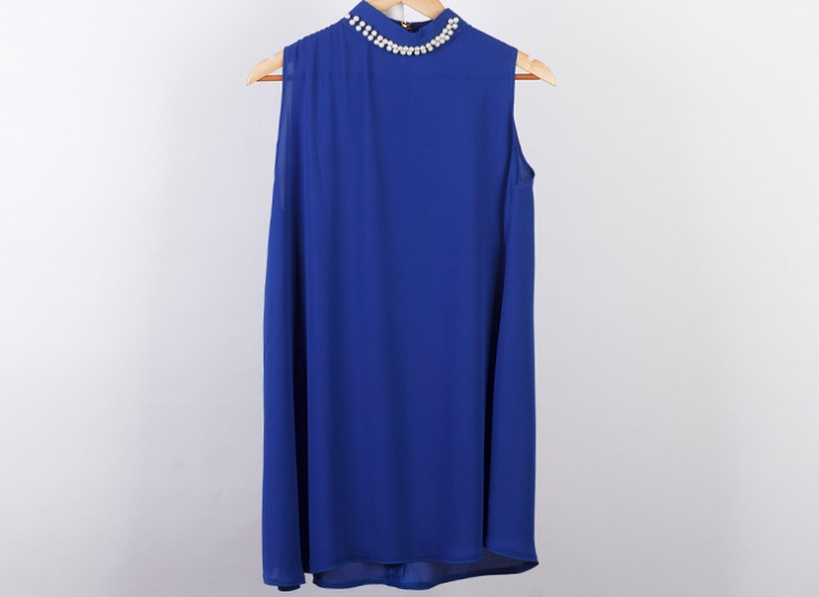 تاپ حریر کرپ یقه مرواریدی