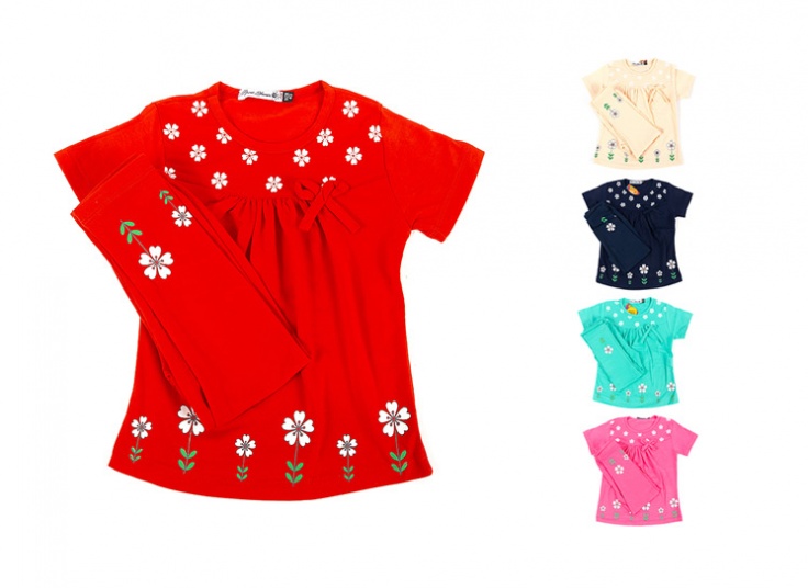 تیشرت شلوار دخترانه طرح گل