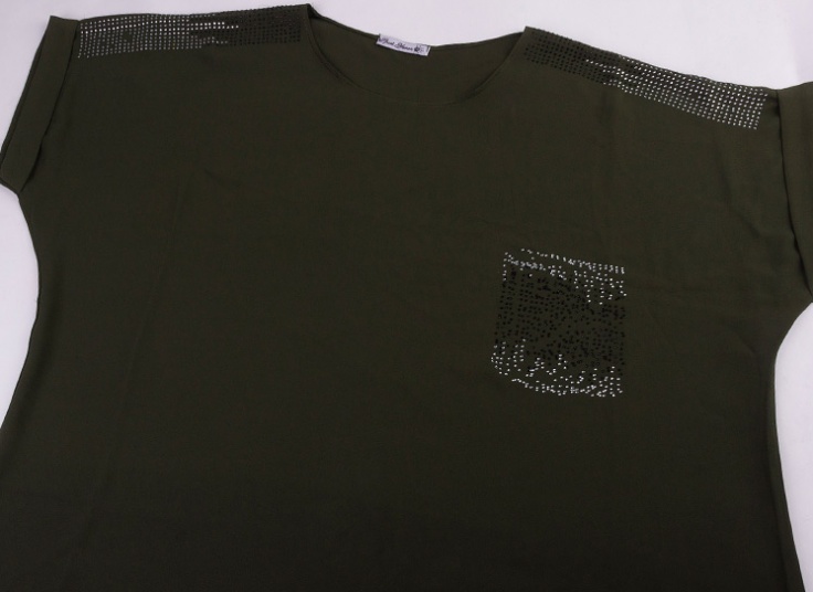 تیشرت حریر کرپ سایز بزرگ jewelled