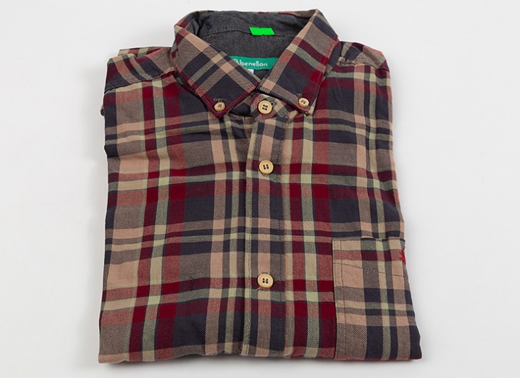 پیراهن چهارخانه مردانه Benetton