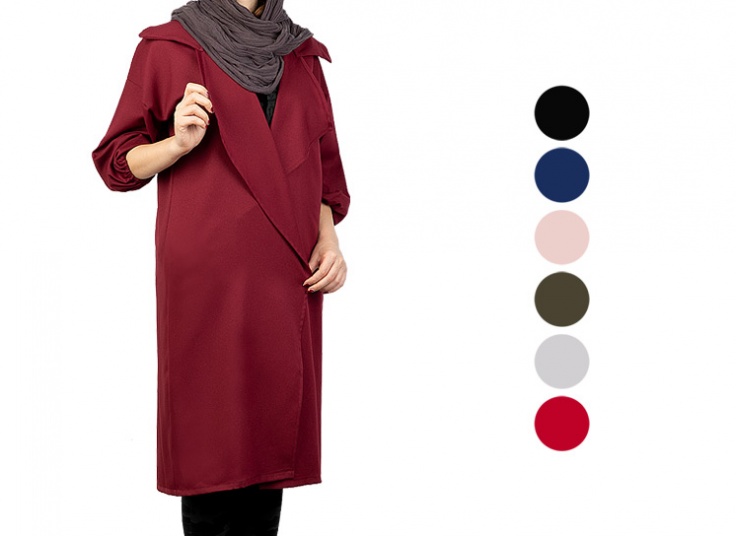 مانتو کرپ یقه انگلیسی