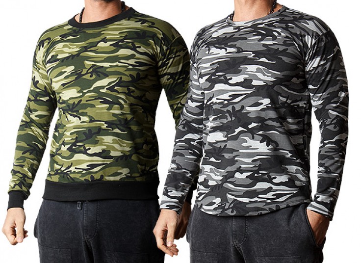 بلوز مردانه آستین بلند طرح ارتشی