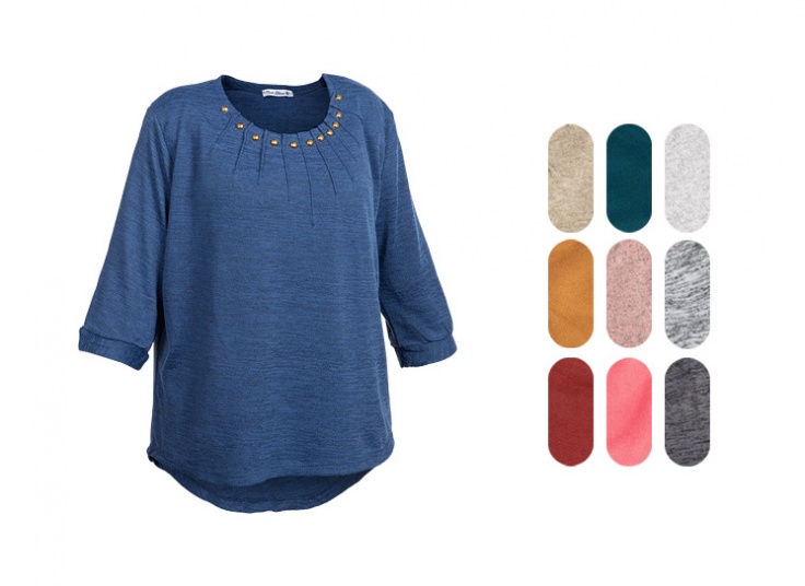 بلوز بافت زنانه جلو پیله دار