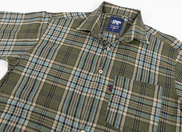 پیراهن چهارخانه مردانه Tiger