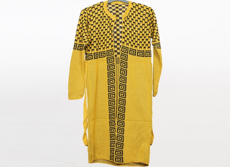 مانتو بافت جلو باز طرح دار