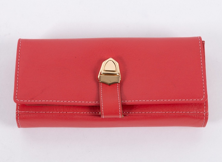 کیف پول زنانه چرم قفل ناخنی