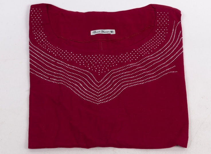 تیشرت نگین دار سایز بزرگ زنانه