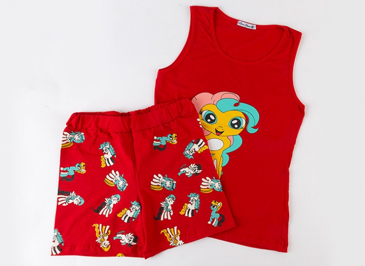 ست تاپ و شلوارک Unicorn