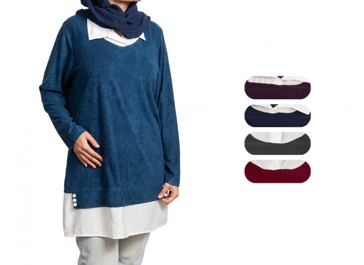 بلوز بافت زیر و رو زنانه