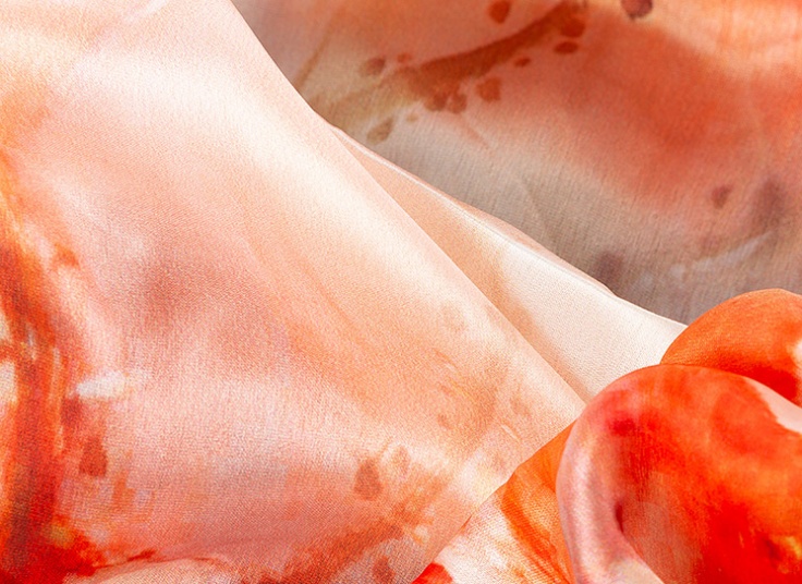 شال ساتن ابریشم دست دوز