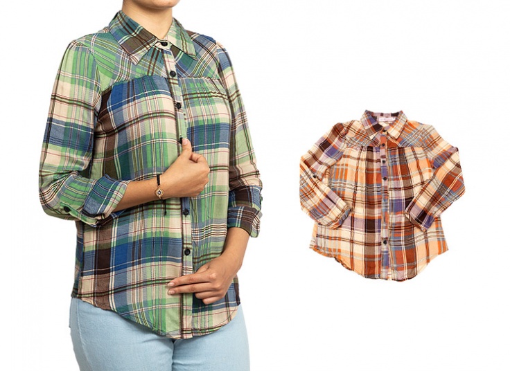 شومیز چهارخانه دخترانه