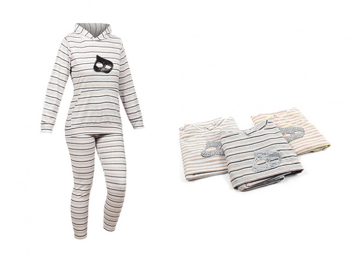 ست بلوز شلوار کلاهدار طرح ه