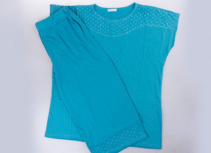 ست تاپ و برمودا سایز بزرگ زنانه Jeweled