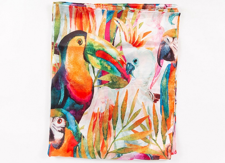 شال ساتن ابریشم دست دوز