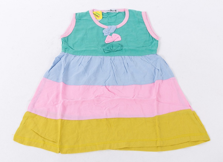 سارافون دخترانه پرچمی پاپیون دار