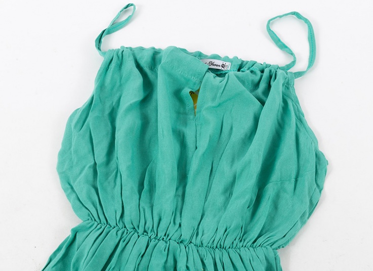 پیراهن ساحلی نخی بنددار