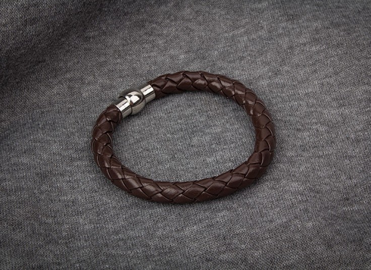 دستبند چرم حصیری