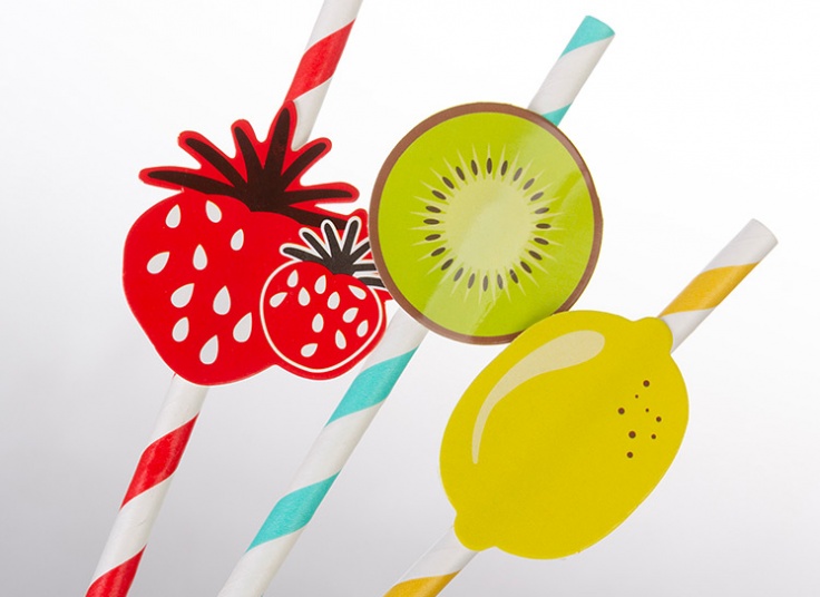 پکیج شش عددی نی کاغذی Fruity