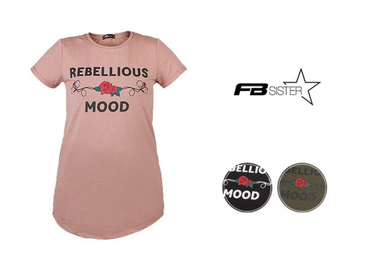 تیشرت آستین کوتاه FB sister مدل long