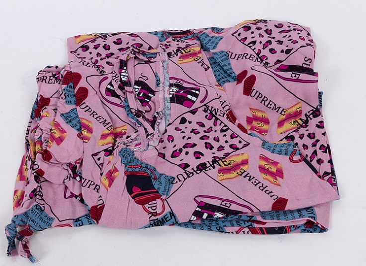 تاپ شلوارک نخی طرحدار