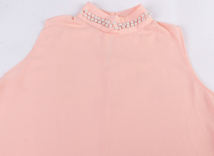 تاپ حریر کرپ یقه مرواریدی