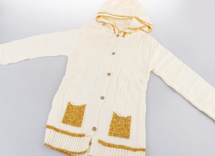 ژاکت بافت کلاهدار دخترانه