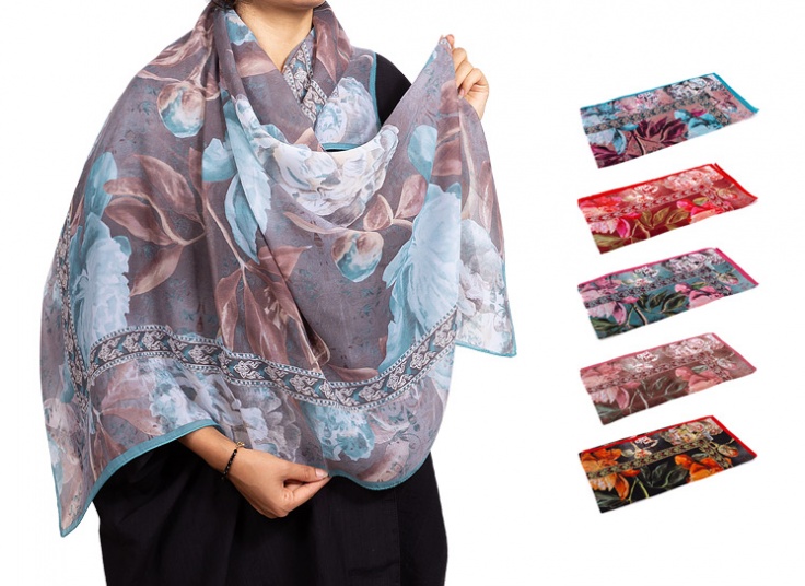 روسری طرح گل نخی