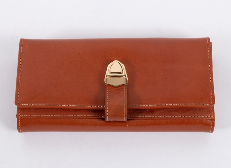 کیف پول زنانه چرم قفل ناخنی