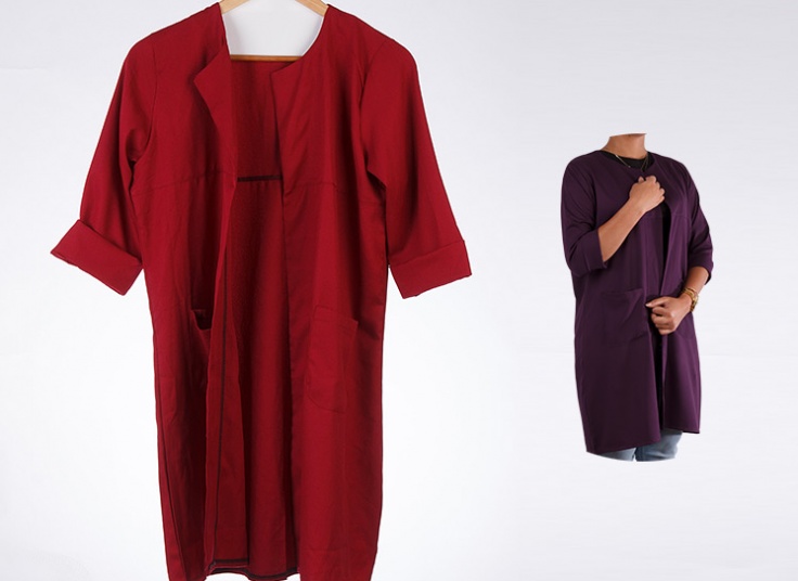 مانتو جلو باز زنانه Crepe