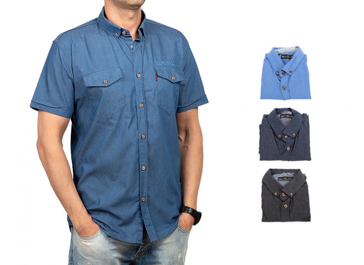 پیراهن طرح جین آستین کوتاه Polo