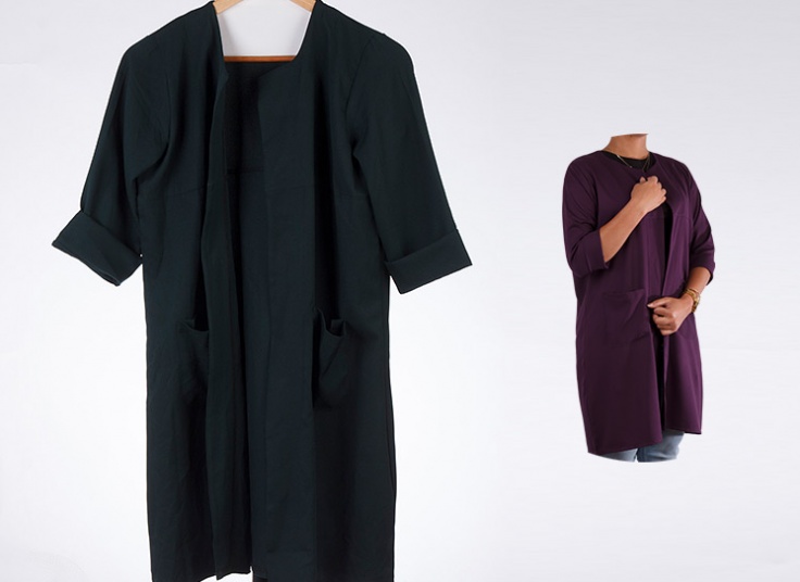 مانتو جلو باز زنانه Crepe