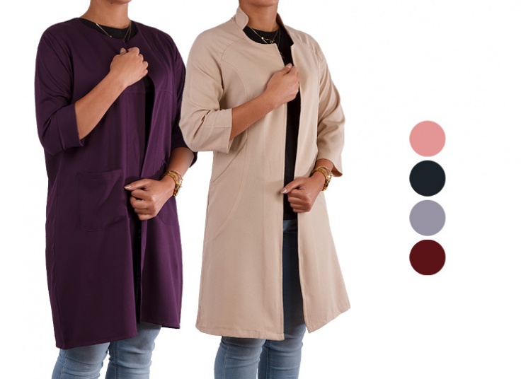 مانتو جلو باز زنانه Crepe