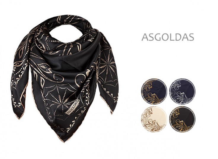 روسری ساتن دست دوز ASGOLDAS
