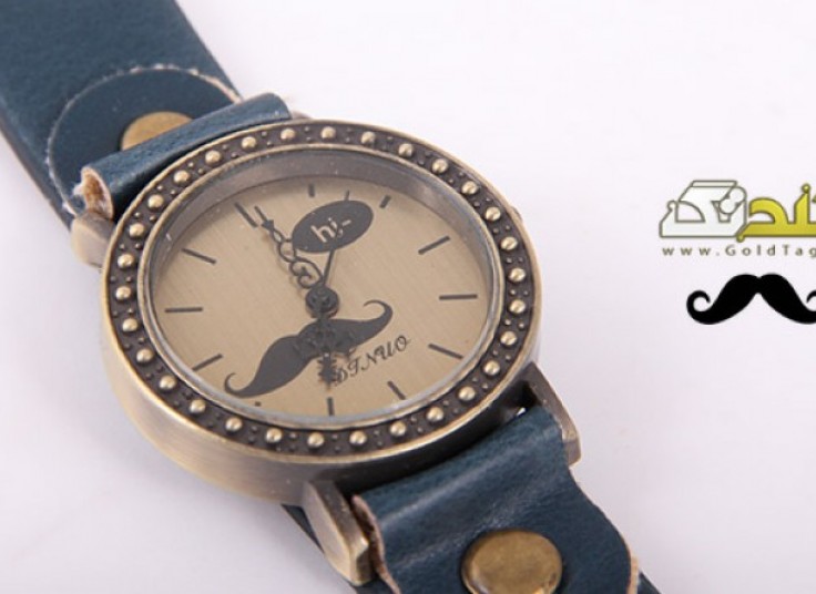 ساعت سبیل و بند بلند چرمی 