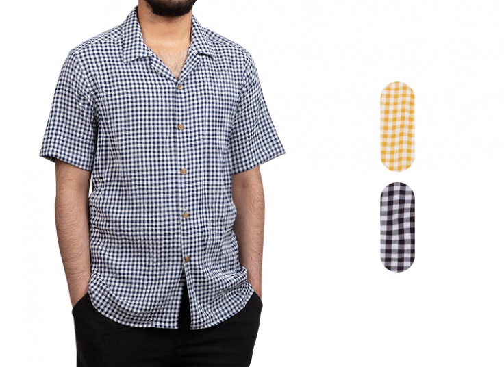 پیراهن یقه انگلیسی چهارخونه Salvatore Ferragamo