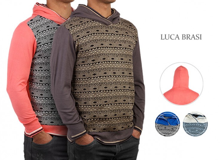 پلیور مردانه کلاهدار LUCA BRASI