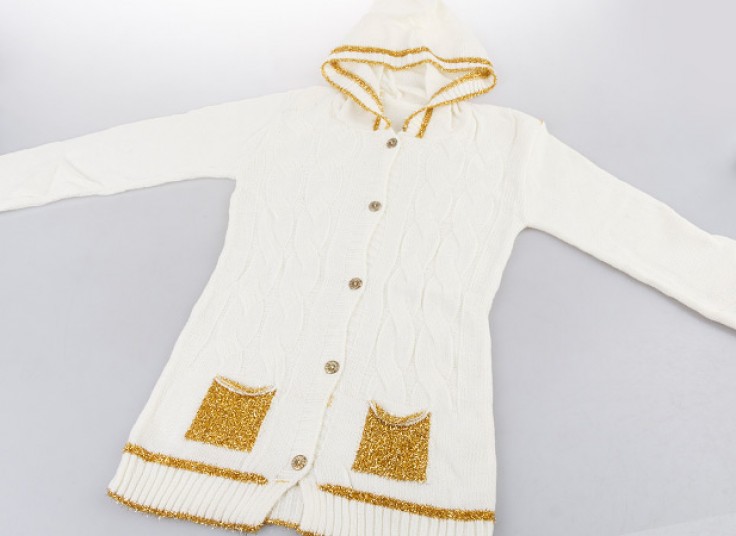 ژاکت بافت کلاهدار دخترانه