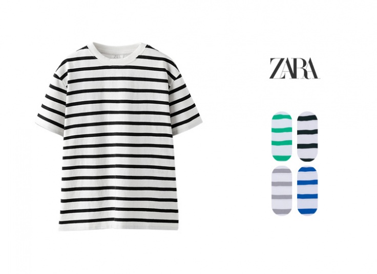 تیشرت مردانه راه راه طرح Zara
