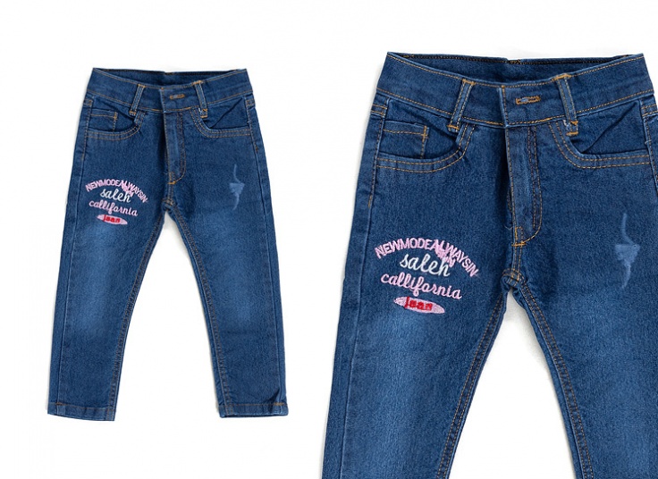 شلوار جین دخترانه گلدوزی