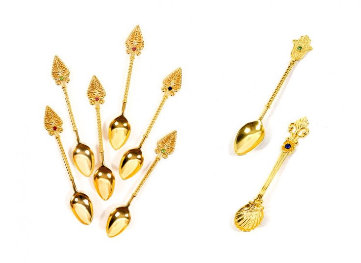 ست 6 عددی قاشق مربا خوری طلایی