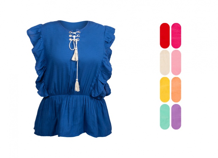 تاپ آستین چین دار کد 16488