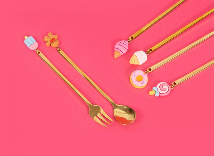 قاشق و چنگال کوچک آویز دار