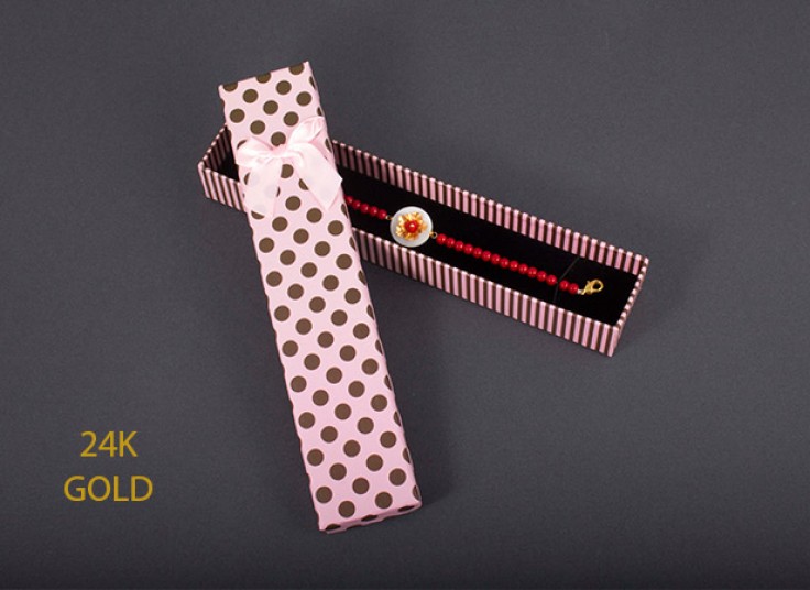 دستبند با گل روکش طلا