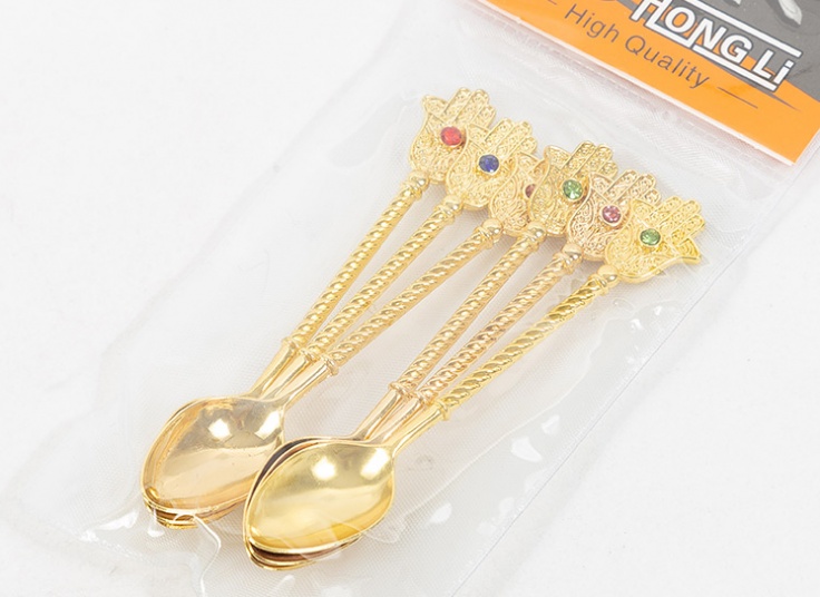 ست 6 عددی قاشق مربا خوری طلایی