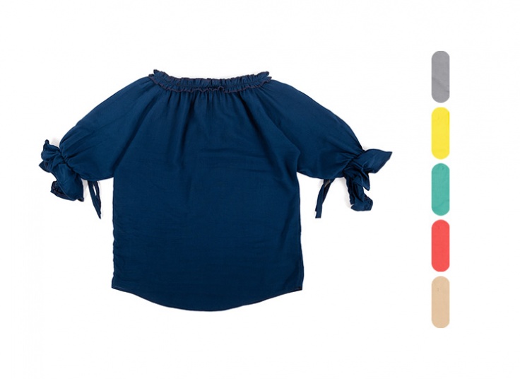 بلوز دخترانه یقه قایقی