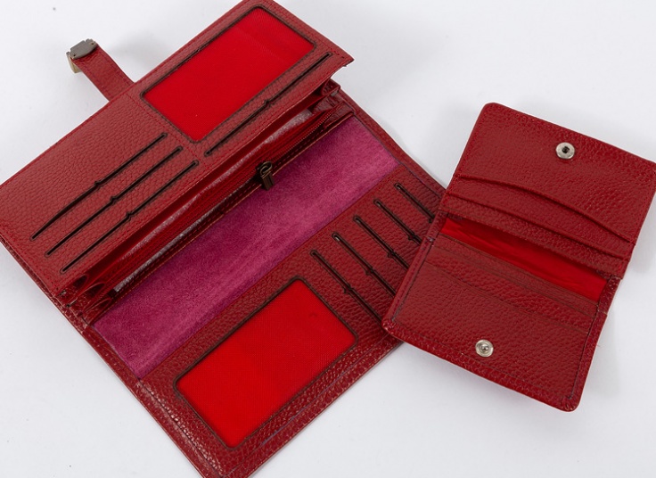 ست کیف پول و جاکارتی زنانه چرم