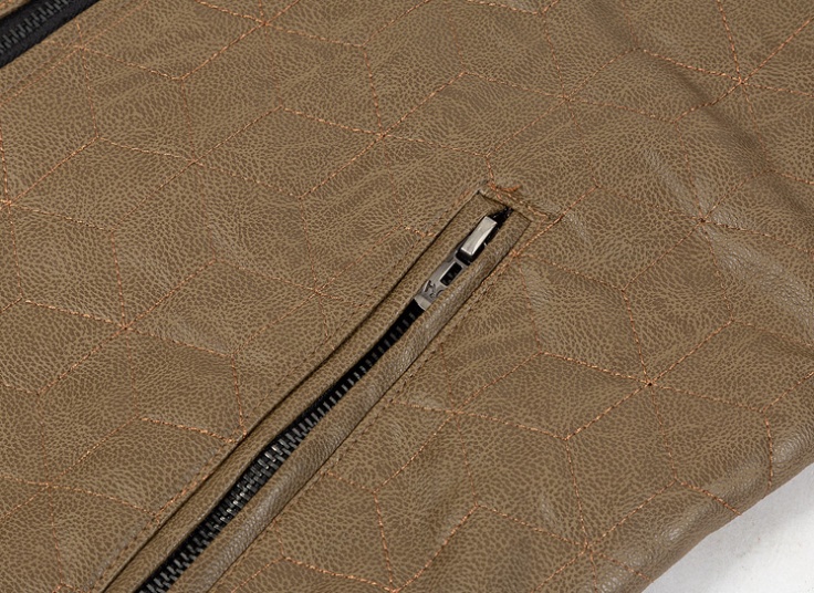 کاپشن کلاه دار چرم مردانه RCJ