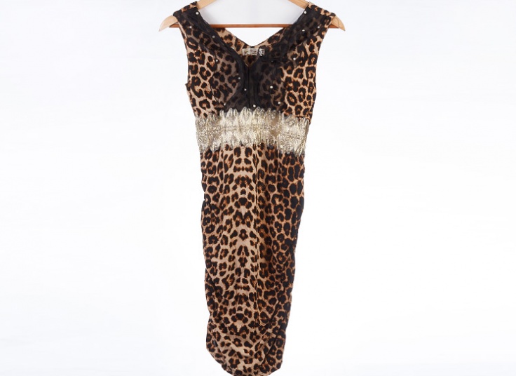 پیراهن کوتاه پلنگی زنانه Ding Yu